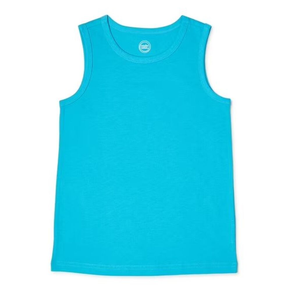 Wonder Nation Boys Kid Tough Solid Crew Neck Tank Top Size XXL/2XG (18) Blue